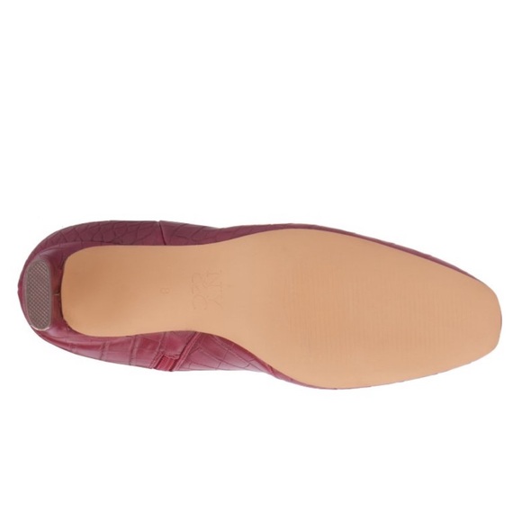 New York & Company Red Croc-Pattern Heeled Boots - Picture 6 of 6